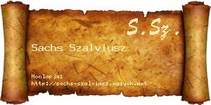 Sachs Szalviusz névjegykártya
